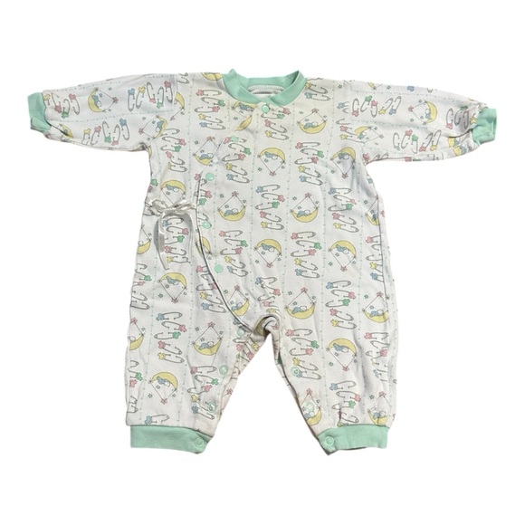 Tiny Town Other - Tiny Town Vintage 90s Baby Pastel Moon and‎ Stars Button Romper Sleeper